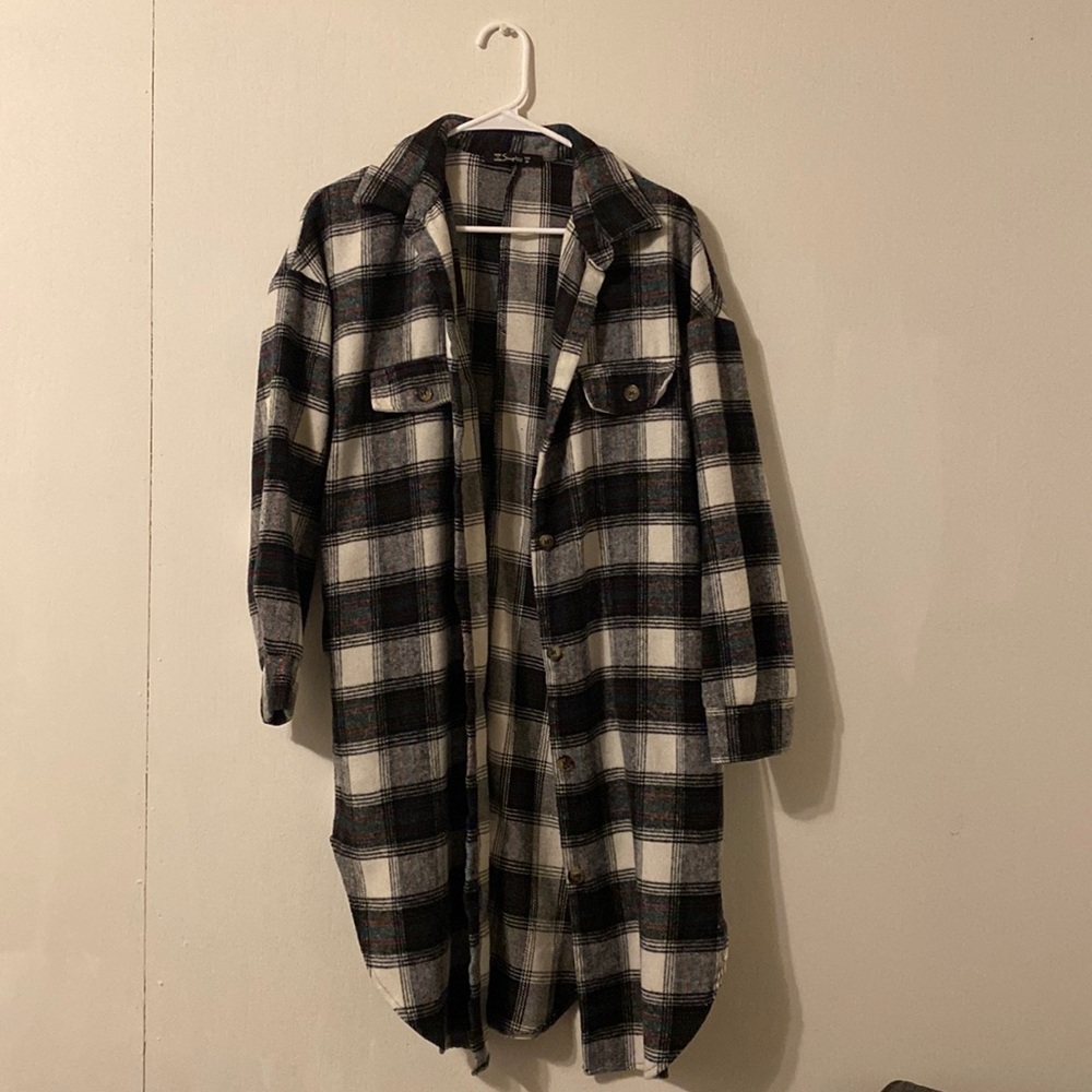 Duster flannel shacket